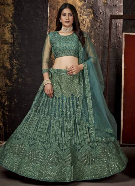 Green Colour Zeeya Rangrezz Varni New Latest Designer Exclusive Net Lehenga Choli Collection 11002